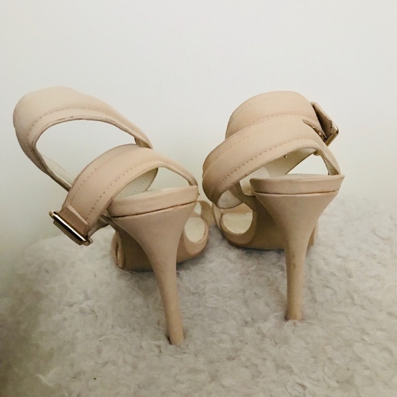 ShoeMint Heels Womens size 9 Wrap Ankle Open Toe Tan - Picture 6 of 6